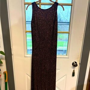 Glittery evening dress- size 12, black,gold & bronze